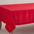 thumbnail image 4 of SARO 6301.R72S 72 in. Square Classic Hemstitch Border Tablecloth  Red, 4 of 5