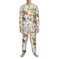 thumbnail image 3 of Xecao Dogs Funny Pets Print Pajamas Set Mens Pajamas Long Sleeve Loungewear Two-Piece Sleepwear Button-Down Pjs Set,2PJS-Small, 3 of 7