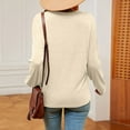 thumbnail image 5 of Women Lace Vneck Top Shirts Long Sleeve Tshirt Dressy Business Puff Tee Blouse Tops, 5 of 6
