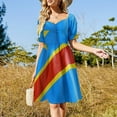 thumbnail image 2 of Democratic Republic of the Congo Flag Sleeveless Dress Party dresses women's clothing korea stylish, 2 of 6
