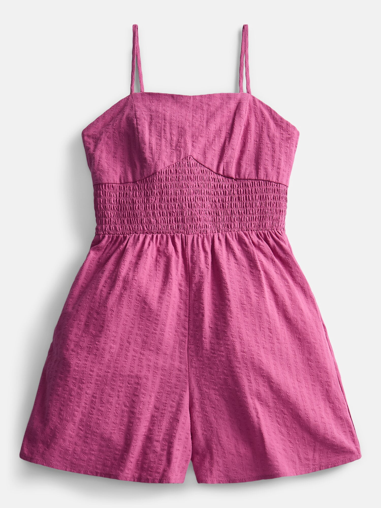 Weekend Academy Girls Smocked Seersucker Romper, Sizes 4-18