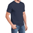 thumbnail image 5 of Hanes Men Beefy-T Crew Neck T-Shirt, Comfortable Short Sleeve Classic Fit Tee, Navy, XL, 5 of 6