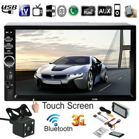 Lcd Screen Care 7018B 7'' 1080P bluetooth LCD Touch Screen 2 DIN Car Radio Stereo AUX FM USB SD MP5 Player Remote Controll with Rearview Camera ()
