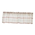 thumbnail image 1 of veasfak Embroidered Checked Window Voile Valance Room Privacy Tier Curtains Panels - Red 137x91.5cm, 1 of 9