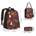 thumbnail image 4 of Naloa Dinosaur Christmas Happy New Year Print Large Capacity Backpack Lunch Bag Pencil Case Combination 3 Piece Set for Student, 4 of 8