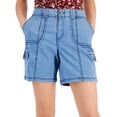 thumbnail image 3 of Style & Co Women's Chambray Topstitched Shorts Blue Size 10Petite, 3 of 3
