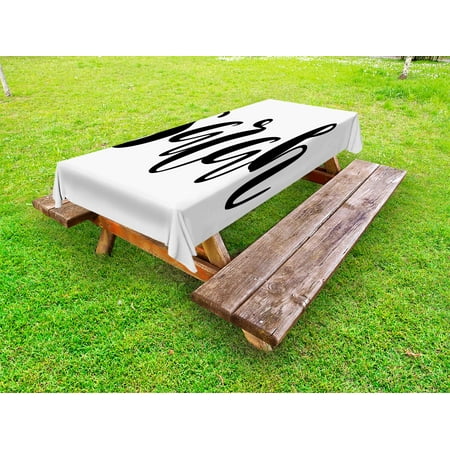 

Sarah Outdoor Tablecloth Monochrome Popular Female Name Modern Calligraphy Hand Drawn Signature Lettering Decorative Washable Fabric Picnic Table Cloth 58 X 84 Inches Black and White by Ambesonne