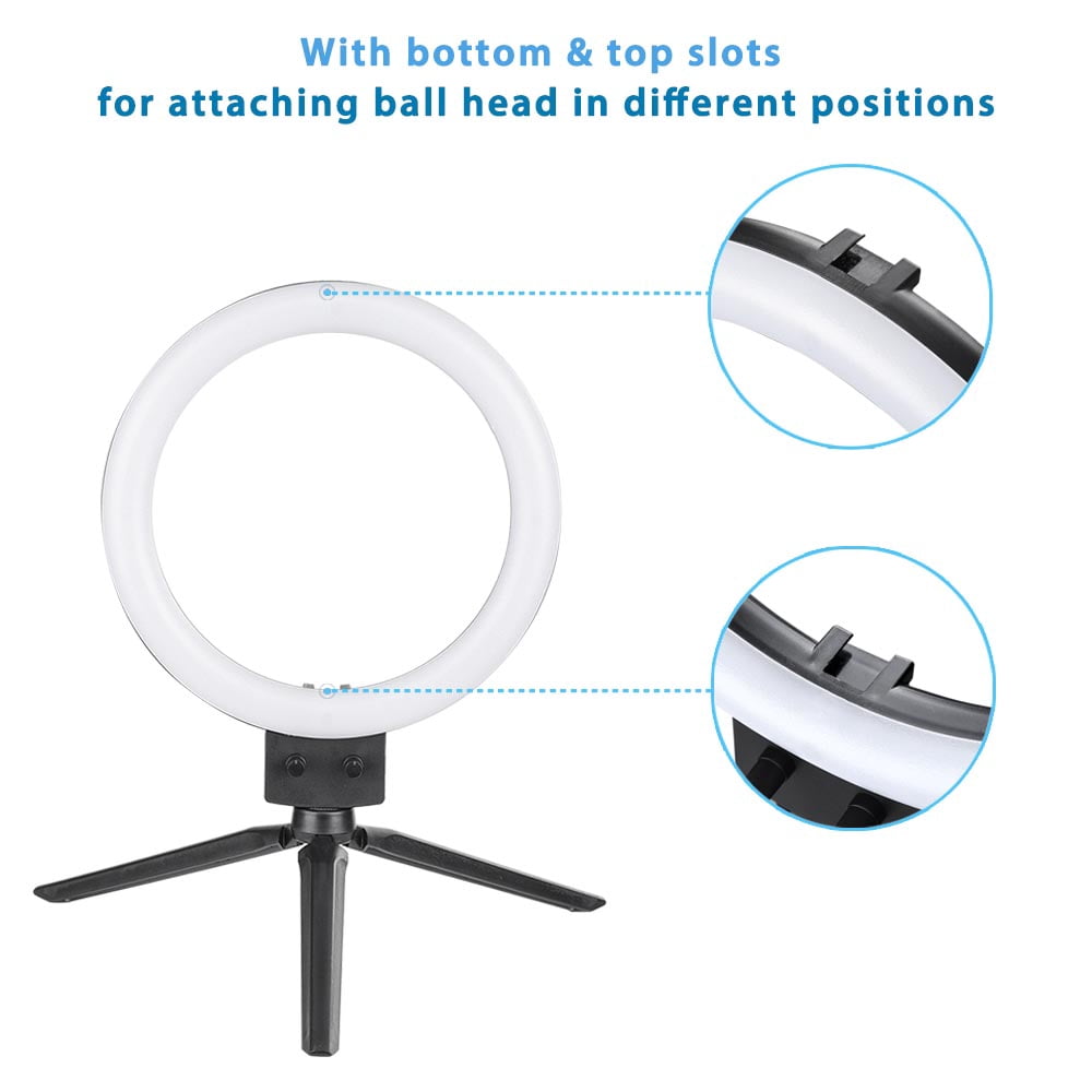 Yescom 8" 80pcs LED Ring Light Tabletop Stand with Selfie Stick Electric Fashion 5500K for Makeup Live Stream