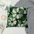thumbnail image 2 of Creowell Many Black and Flowers Floral，Printed Throw Pillow Square Decorative Pillow for Sofa, Chair, Daybed，Black Green White, 2 of 5