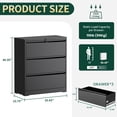 thumbnail image 3 of IKIMI 3-Drawer Lateral File Cabinet with Lock, 35.4" Wide Metal Filing Cabinet for Letter/Legal/A4 Files, Black, 3 of 8