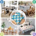 thumbnail image 6 of 60x60in(152x152cm) Square Tablecloth, Waterproof Polyester Table Cover, Wrinkle Resistant & Washable Fabric for Dining, Kitchen, Picnic, Daisy Flowers Print, 6 of 6