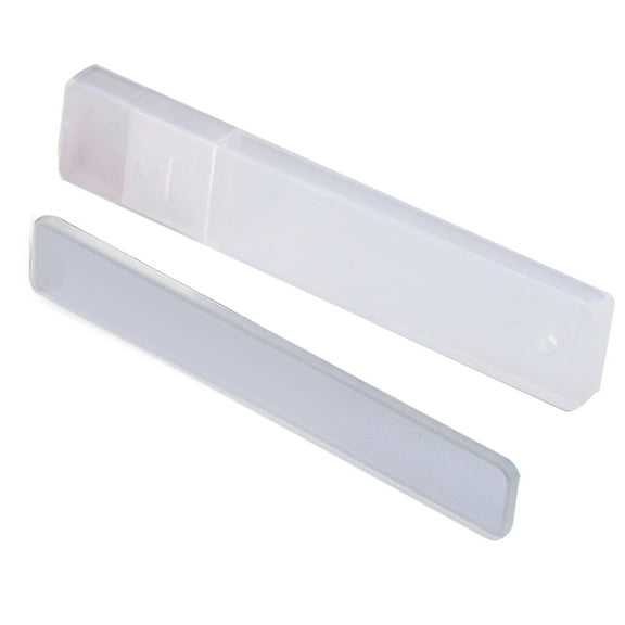 UDIYO Mini Portable Clear Glass Nail File Rectangle Manicure Polisher Buffer with Box