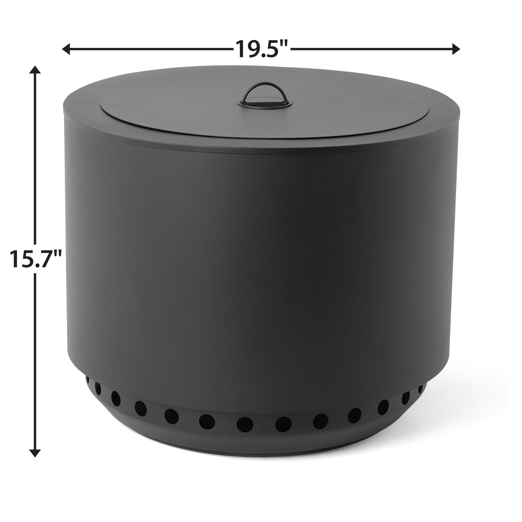 Mainstays 19.5" Smokeless Wood Burning Fire Pit with Lid and Protective Cover, Black