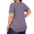 thumbnail image 3 of Tops de Talla Grande para Mujer, Corta, Cuello Cuadrado, Túnica Holgada de Verano para Leggings. Púrpura XL, 3 of 7