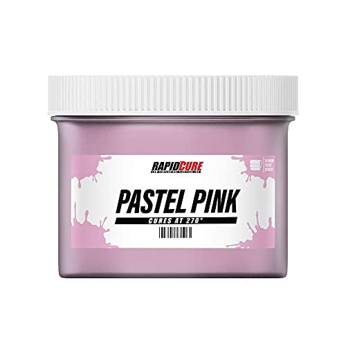 Rapid Cure® Screen Printing Ink Pastel Pink (Pint - 16oz.) - Plastisol Ink for Screen Printing Fabric - Low Temperature Curing Plastisol by Screen Print Direct - Pink Plastisol Ink for Silk Screens