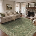 thumbnail image 4 of DEORAB 5x7 Area Rugs Persian Olive Green Low Pile Lightweight Machine Washable Non Slip Indoor Rug for Living Room, Bedroom, 4 of 7