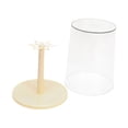 thumbnail image 2 of Vitrina giratoria transparente para figuras de peluche, contenedor de escritorio moderno y práctico con ganchos. Caja de almacenamiento para muñecas. Crema amarilla extragrande, 2 of 8