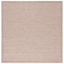 SAFAVIEH Sisal All-Weather Dixie Bordered Indoor/Outdoor Area Rug, Ivory/Orange Beige, 6'7" x 6'7" Square