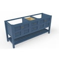 thumbnail image 2 of Modern 72" Alicia Blue Wood Vanity Base with Gold Handles, 2 of 4