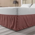 thumbnail image 1 of Retro Bed Skirt, Curvy Wavy Lines Simplistic Pattern on Dark Red Background Vintage Twist Tile, Elastic Bedskirt Dust Ruffle Wrap Around for Bedding Decor, 4 Sizes, Burgundy White, by Ambesonne, 1 of 2