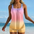 thumbnail image 2 of Tankini Swimsuits for Women Summer Gradient Tummy Control Two Piece Bathing Suits Tank Tops with Swim Shorts Swimwear, L, 2 of 6