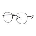 thumbnail image 3 of Womens Optical Quality Metal Rim Large Round Blue Light Flitering Computer Glasses All Black, 3 of 4