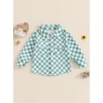 thumbnail image 2 of Suealasg Little Boys Fall Shirt Clothes 6M 1T 2T 3T 4T Toddler Boys Long Sleeve Lapel Neck Button Down Checkerboard Shirt Tops Spring Autumn Clothing for Kids Boys, 2 of 7
