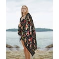 thumbnail image 2 of Watercolor Flowers Beach Towels Oversized Super Absorbent, Farmhouse Floral Vintage Black Lightweight Bath Towel Quick Dry Sets For Bathroom/Pool/Rv Camping/Beach Play/Gym Room/Picnic 23"x47", 2 of 8