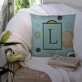 thumbnail image 3 of Carolines Treasures CJ1013-LPW1414 Monogram - Initial L Blue Dots Decorative   Canvas Fabric Pillow CJ1013 14Hx14W, 3 of 4