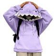 thumbnail image 4 of IWRICH Cute Animal Hoodies for Women Men Long Sleeve Hooded Sweatshirts Long Sleeve Casual Fashion Pullover Tops Purple XL, 4 of 4
