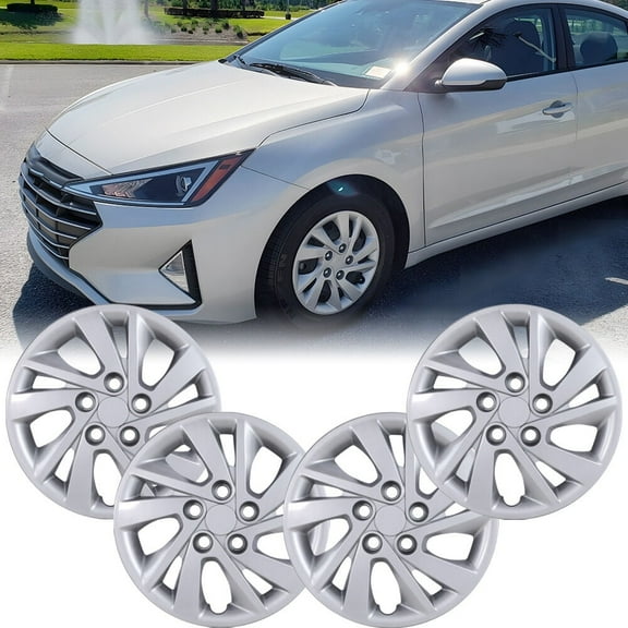 15 inch Set of 4 Hubcaps Fits for 2017 2018 2019 2020 Hyundai Elantra Sedan,Only Fit Iron Hub - Steel Wheel,Bolt on Installation,Lacquer