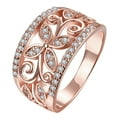 thumbnail image 1 of Jewelry For Stylish Ladies Gold Plated Engagement Party With Micro Inset Zircon Four Leaf Rings, 1 of 7