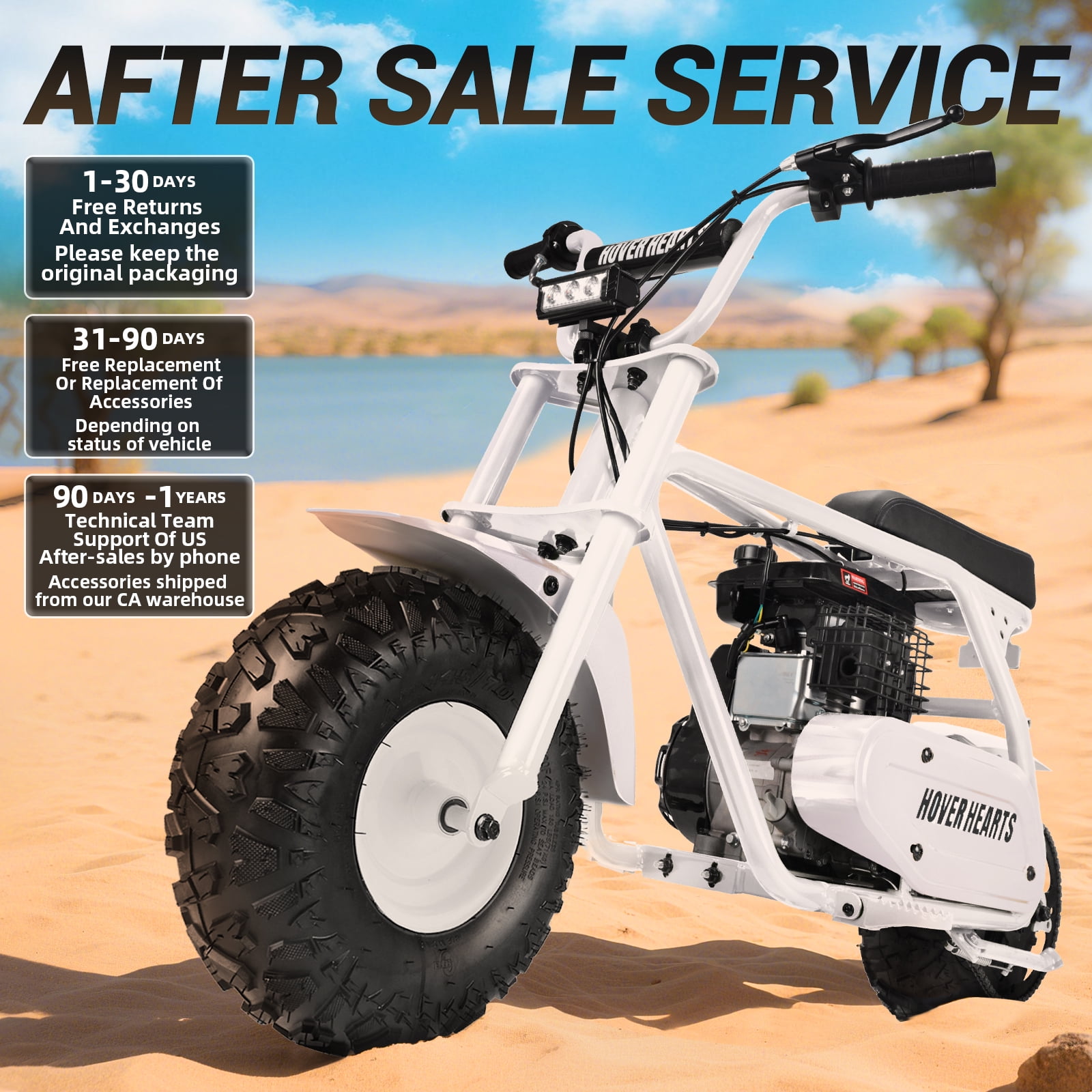 HOVERHEART Gas Mountain Bike, 105cc 4-Stroke Gas Powered Off Road