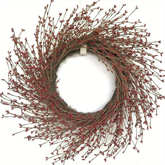 24Inch Red Face Bead Garland Winter Red Burgundy Berry Garland Artificial Branch Garland Suitable for Farmhouse Window Hanging Christmas Decorations and Other Holiday Decorations Can Also Be Decorate