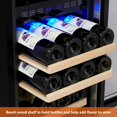 thumbnail image 4 of Huloretions 29 Bottle Wine Cooler Refrigerator, 15 Inch Dual Zone Built-in Wine Fridge for Home, Kitchen, or Office, Double-Layer Tempered Glass Door with Lock, Digital Temperature Control, Stainless, 4 of 8