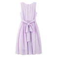thumbnail image 2 of inhzoy Girls Ruched Chiffon Pageant Dress Sleeveless Belted Casual Dresses, 2 of 2