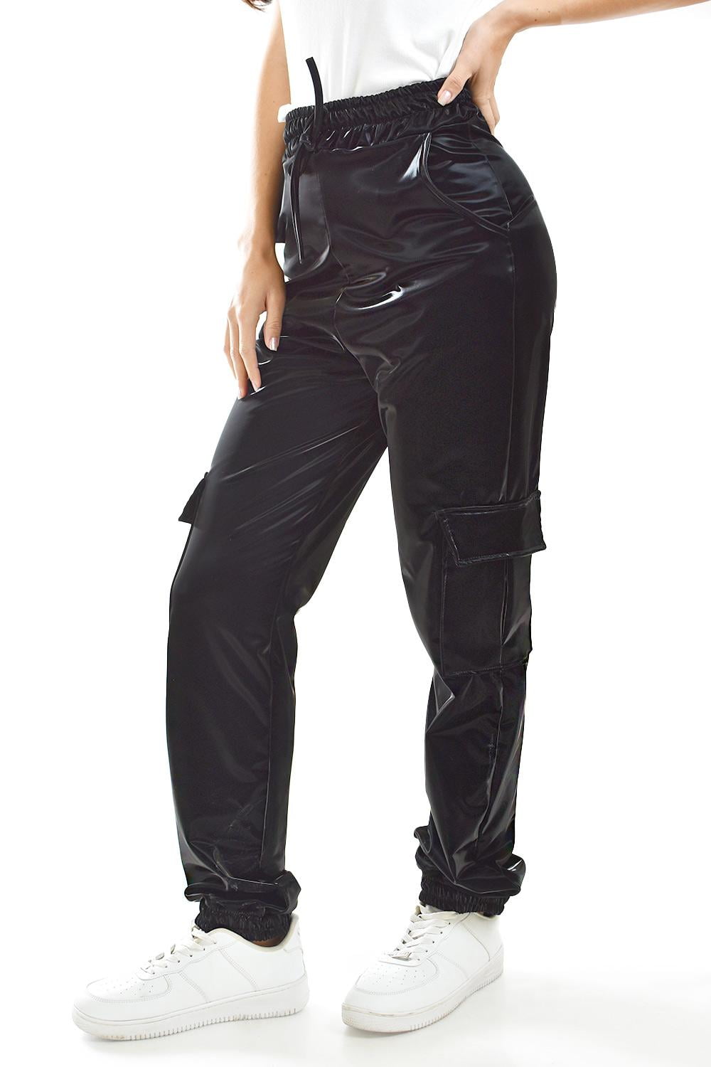 Pantalón Cargo Jogger Vinipiel Mujer Pantalon Jogger De Vinipiel