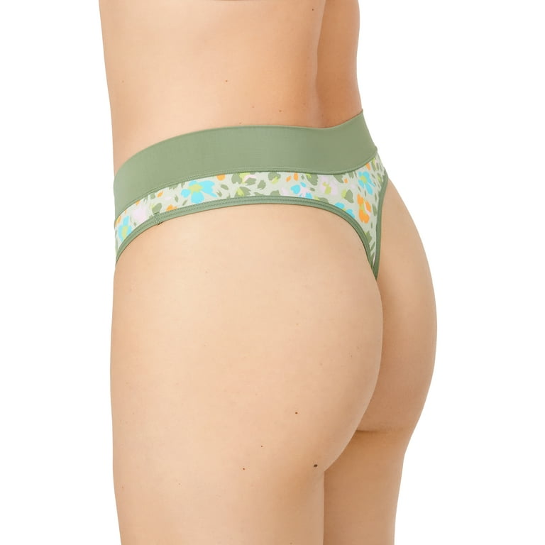 Kindly Yours Women's So Comfy Crossover Waist Thong Panties, 2-Pack