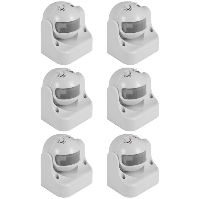 6X Sensor de Movimiento Infrarrojo PIR AC110V-220V Detector de Movimiento Interruptor Ajustable para Múltiples Escenarios Interiores y Exteriores