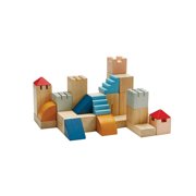 PlanToys® Creative Blocks Wooden Montessori Building and Imagination Toy in Orchard Shade | Fine Motor, Spatial Reasoning and Early STEM Learning Activity | Eco Friendly Open Ended Play Set