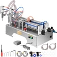 thumbnail image 1 of VEVOR Pneumatic Liquid Filling Machine 50-500ml, Liquid Filler Machine Double Heads, Bottle Filler Horizontal Automatic Stainless Steel Structure for Oil Water etc., 1 of 9