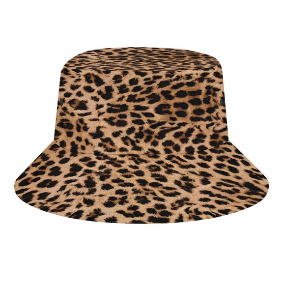 Men'S And Women'S Universal Fisherman'S Hat Sun Protection Can Be Easily Matched With All Kinds Of Clothing For Picnic Camping Climbing And Fishing Animal Leopard Pattern