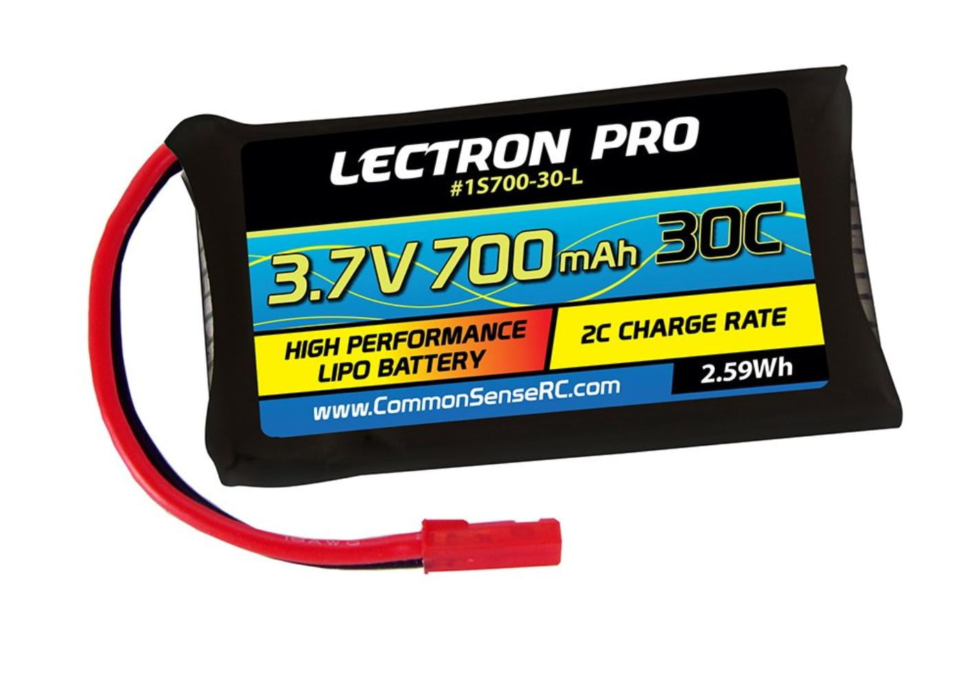 Lectron Pro 3.7V 700mAh 30C Lipo Battery with JST Connector for LaTrax