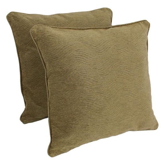 25-inch Double-corded Patterned Chenille Square Floor Pillows with Inserts (Set of 2) 9813-CD-S2-JCH-09