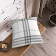 thumbnail image 6 of ZNDUO Grey Checkered Lines Pattern Throw Pillows for Couch-Indoor Decorative Pillows,20"x20", 6 of 8