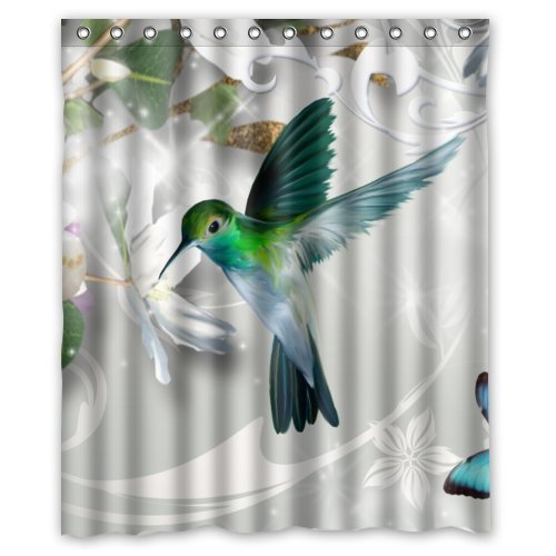 MOHome Hummingbird Shower Curtain Waterproof Polyester Fabric Shower