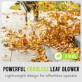 thumbnail image 5 of Steelite 21V Cordless Leaf Blower,120 MPH 480 CFM,Electric Lightweight Blower with  4.0Ah Battery Pack and Charger,for Lawn Care, Patio Cleaning, Blowing Leaves and Dust, 5 of 8