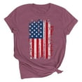 thumbnail image 2 of Tops under $5! Yrmaups Summer Blouse for Women USA Flag Star Fourth July Comfy Blouse Crew Neck Short Sleeve Patriotic Lightweight Tunics Clothes, 2 of 7