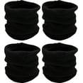 thumbnail image 2 of Winter Thermal Neck Gaiter, 4 Pack Fleece Lined Interior Warm Scarf Tube Wrap, Mens Womens Bulk (Black), 2 of 3