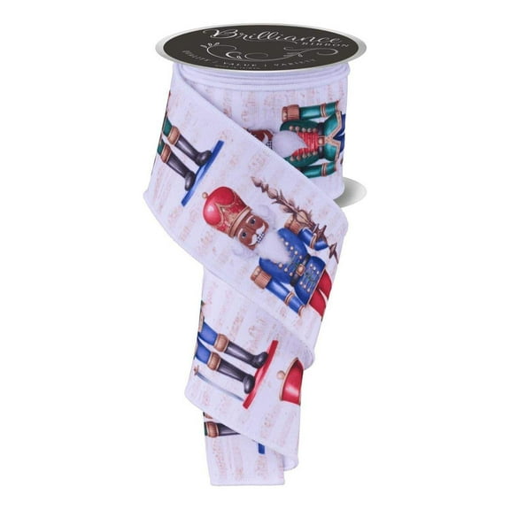 2.5" LS Nutcracker Ribbon: White (10 Yards)